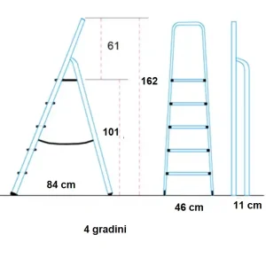 Must-Have Scala-sgabello domestico - CANNAROZZI 81.00.xx nat 4 GRADINI 15207